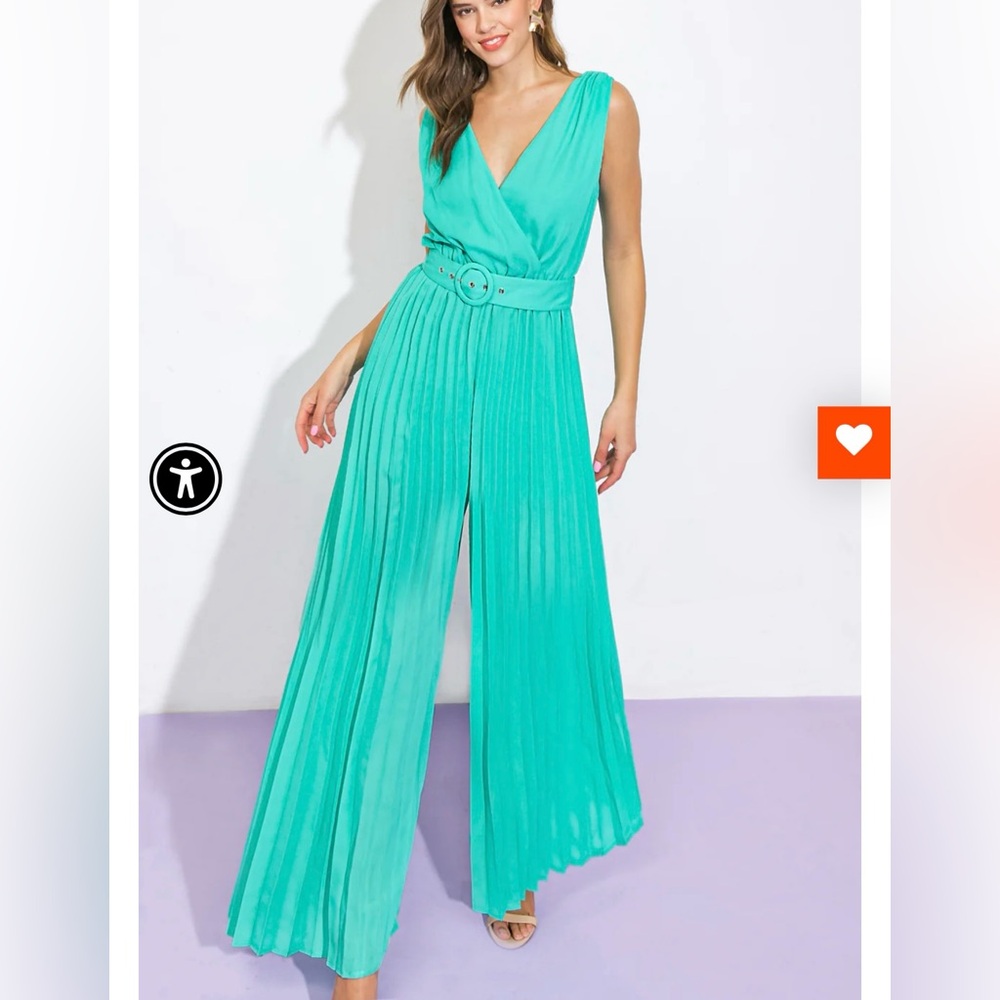 Flying Tomato Vibrant Aqua Jumpsuit